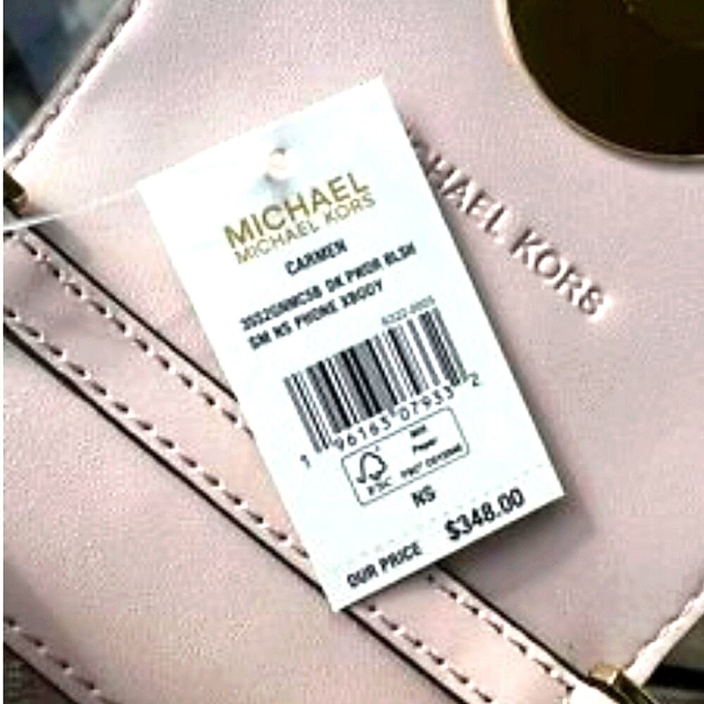 Michael Kors Carmen Logo Print Crossbody Bag Blush - Picture 7 of 11